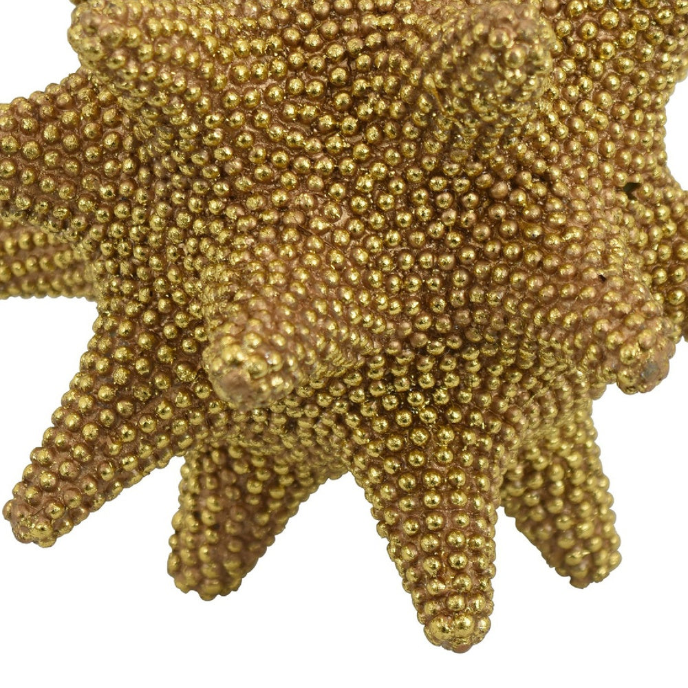 Noah Decorative Orb Sculpture with Spiked Details | Gold Resin 8"