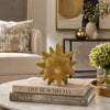 Noah Decorative Orb Sculpture with Spiked Details | Gold Resin 8"