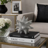 Noah Decorative Orb Sculpture with Spiked Details | Silver Resin 8"