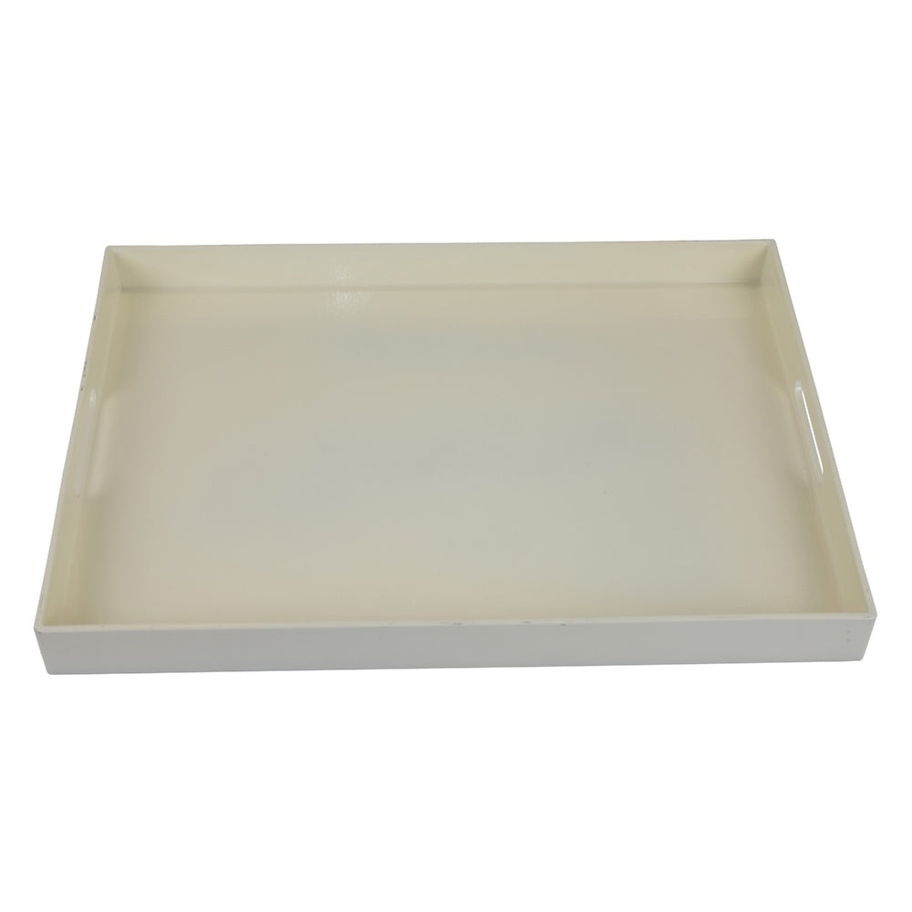 Diana Serving Tray with Integrated H&les | White Polyurethane 19x14