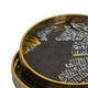 Archy Round Tray | Set of 2 | Abstract Patterns | Black-Gold Polyurethane