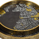 Archy Round Tray | Set of 2 | Abstract Patterns | Black-Gold Polyurethane