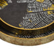 Archy Round Tray | Set of 2 | Abstract Patterns | Black-Gold Polyurethane