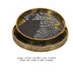 Archy Round Tray | Set of 2 | Abstract Patterns | Black-Gold Polyurethane