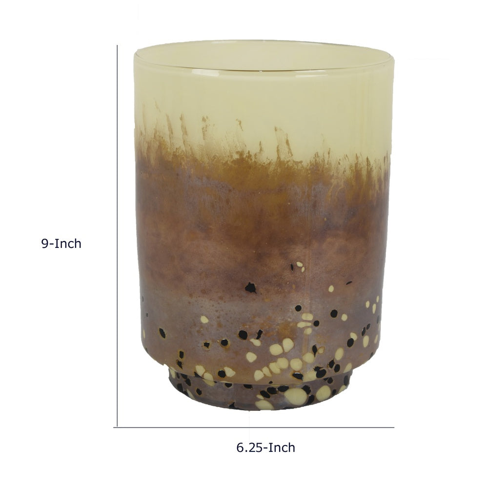 Sophie Vase with Frosted Gradient | Speckled Base | Multi-Tone Glass 9"