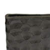 Posy Decorative Block Vase with Hammered Texture | Black Aluminum 12"
