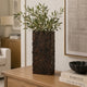 Dylan Tall Decorative Vase | Raise Square Pattern | Bronze Resin 14"