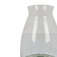 Ahna Modern Vase with Green Ribbed Ceramic Base | Clear Glass 16"