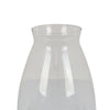 Ahna Modern Vase with Green Ribbed Ceramic Base | Clear Glass 16"