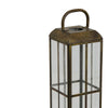 Esha 20" Tall Lantern with H&le | Clear Glass Panels | Bronze Metal