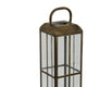 Esha 20" Tall Lantern with H&le | Clear Glass Panels | Bronze Metal
