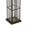 Esha 20" Tall Lantern with H&le | Clear Glass Panels | Bronze Metal