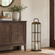 Esha 20" Tall Lantern with H&le | Clear Glass Panels | Bronze Metal