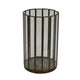 Bonie 10" Glass Hurricane C&le Holder with Paneled Frame | Bronze Metal