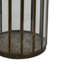 Bonie 10" Glass Hurricane C&le Holder with Paneled Frame | Bronze Metal