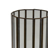 Bonie 10" Glass Hurricane C&le Holder with Paneled Frame | Bronze Metal