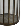 Bonie 7" Glass Hurricane C&le Holder with Paneled Frame | Bronze Metal