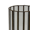 Bonie 7" Glass Hurricane C&le Holder with Paneled Frame | Bronze Metal