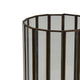 Bonie 7" Glass Hurricane C&le Holder with Paneled Frame | Bronze Metal