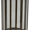 Bonie 7" Glass Hurricane C&le Holder with Paneled Frame | Bronze Metal