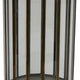 Bonie 7" Glass Hurricane C&le Holder with Paneled Frame | Bronze Metal