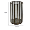 Bonie 7" Glass Hurricane C&le Holder with Paneled Frame | Bronze Metal