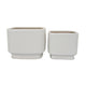 Jerry Planter with Ribbed Texture | Set of 2 | White Speckled Ceramic