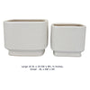 Jerry Planter with Ribbed Texture | Set of 2 | White Speckled Ceramic