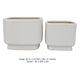 Jerry Planter with Ribbed Texture | Set of 2 | White Speckled Ceramic
