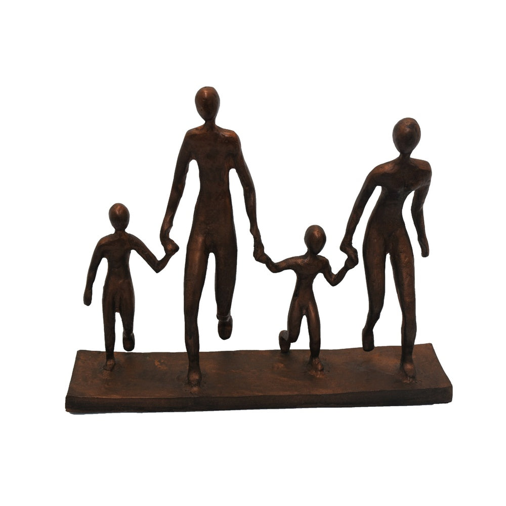 Draco Decorative Family Figurine Sculpture on Base | Bronze Metal