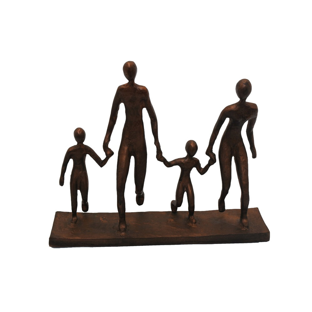Draco Decorative Family Figurine Sculpture on Base | Bronze Metal