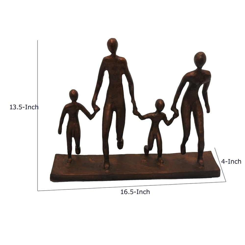Draco Decorative Family Figurine Sculpture on Base | Bronze Metal