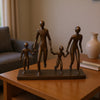 Draco Decorative Family Figurine Sculpture on Base | Bronze Metal