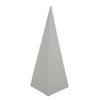 Fuji Decorative Pyramid Sculpture with Layered Ridges | White Resin