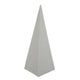 Fuji Decorative Pyramid Sculpture with Layered Ridges | White Resin