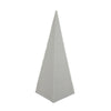 Fuji Decorative Pyramid Sculpture with Layered Ridges | White Resin