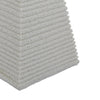 Fuji Decorative Pyramid Sculpture with Layered Ridges | White Resin