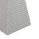 Fuji Decorative Pyramid Sculpture with Layered Ridges | White Resin