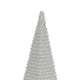 Fuji Decorative Pyramid Sculpture with Layered Ridges | White Resin