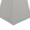 Fuji Decorative Pyramid Sculpture with Layered Ridges | White Resin