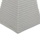 Fuji Decorative Pyramid Sculpture with Layered Ridges | White Resin