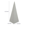 Fuji Decorative Pyramid Sculpture with Layered Ridges | White Resin