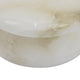 Fiona Decorative Round Storage Box with Lid | White-Brown Marble 6"