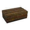 Suzie Decorative Storage Box with Textured Lid | Brown Ribbed Resin
