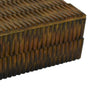Suzie Decorative Storage Box with Textured Lid | Brown Ribbed Resin