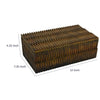 Suzie Decorative Storage Box with Textured Lid | Brown Ribbed Resin
