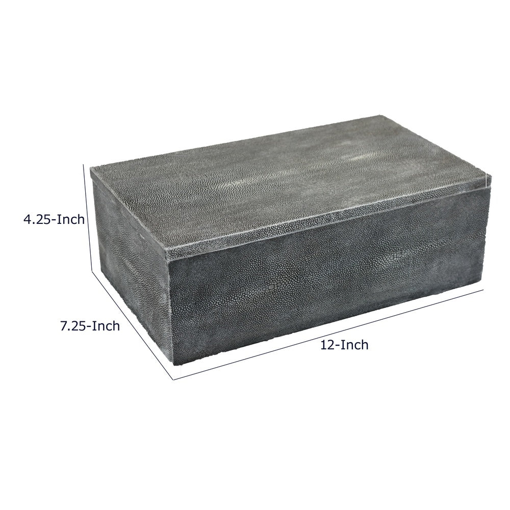 Suzie Decorative Box with Storage & Lid | Silver Textured Resin