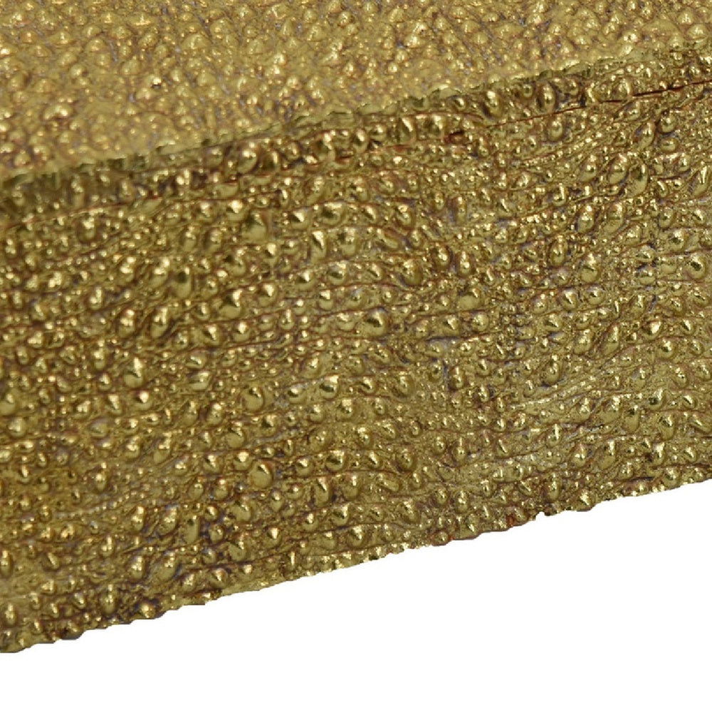 Suzie Decorative Box with Lid & Storage | Gold Textured Resin 12"