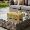 Suzie Decorative Box with Lid & Storage | Gold Textured Resin 12"