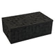 Suzie Decorative Box with Lid for Storage | Black Woven Texture Resin